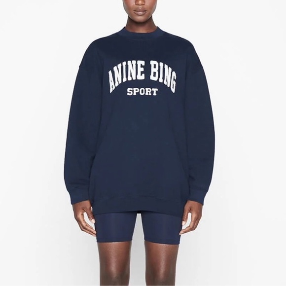 Anine Bing Tops - Anine Bing Sport Tyler crew neck sweatshirt navy medium